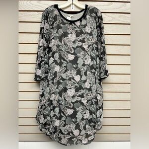 Mystree Black and White Floral Long Sleeve Dress